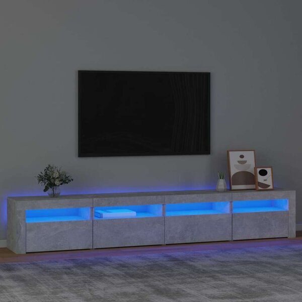 Modern LED TV Szekrény - Betonszürke - 240cm