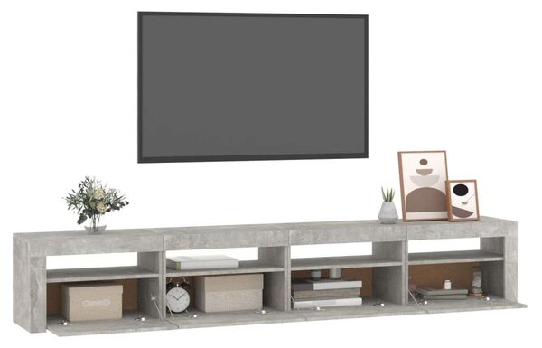 Modern LED TV Szekrény - Betonszürke - 240cm
