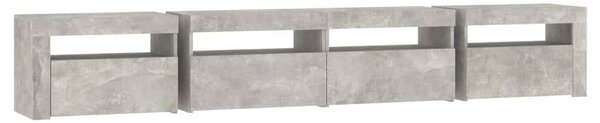 Modern LED TV Szekrény - Betonszürke - 240cm