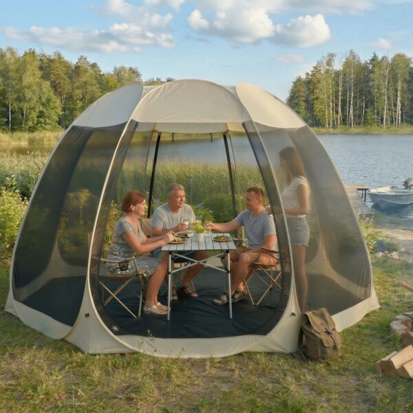 Kerti pavilon 354 cm bézs/fekete színben – CAMA