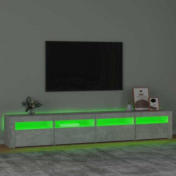Modern LED TV Szekrény - Betonszürke - 240cm