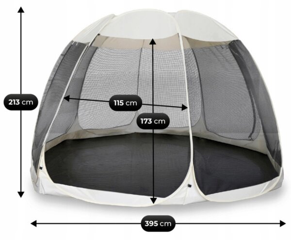 Kerti pavilon 395 cm bézs/fekete színben – CAMA