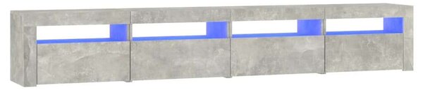 Modern LED TV Szekrény - Betonszürke - 240cm
