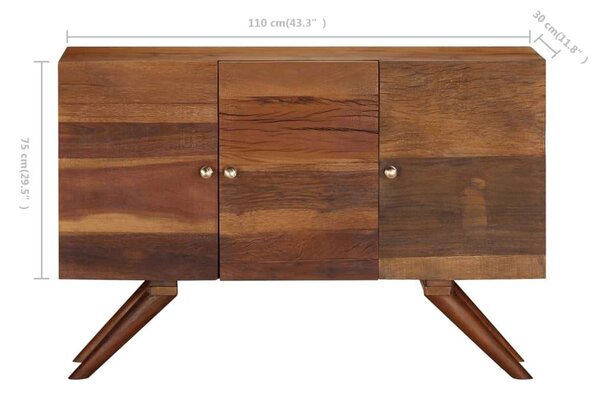 Rusztikus Tömörfa Tálalószekrény - 110x30x75 cm