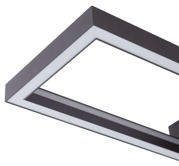Lucande Smart LED mennyezeti lámpa Tjado, 100 cm, fekete, RGBW, dimmelhető, Fekete, Nappali / Étkező, fém, Modern