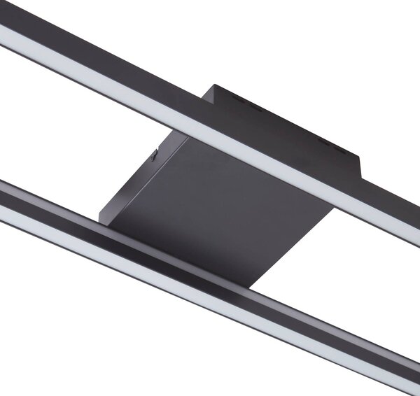 Lucande Smart LED mennyezeti lámpa Tjado, 100 cm, fekete, RGBW, dimmelhető, Fekete, Nappali / Étkező, fém, Modern