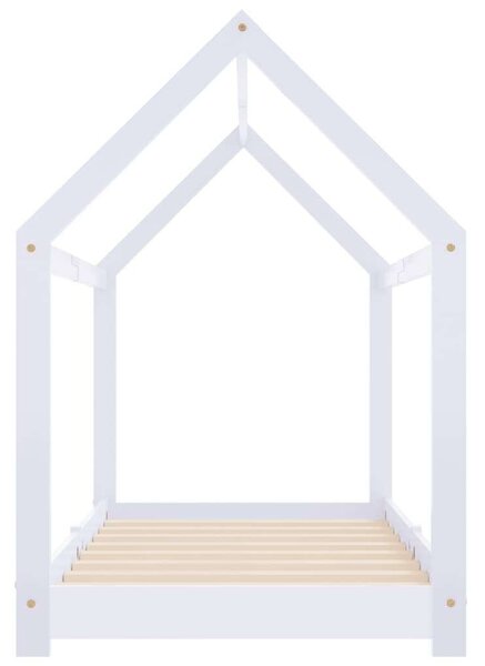 Fehér tömör fenyőfa gyerekágy-keret 80 x 160 cm
