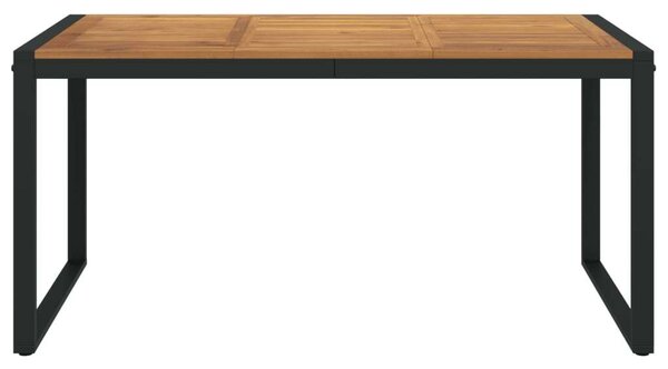 Tömör akácfa kerti asztal u-alakú lábakkal 160 x 80 x 75 cm