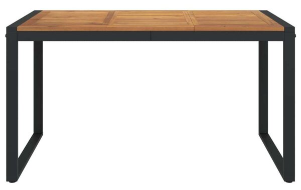 Tömör akácfa kerti asztal u-alakú lábakkal 140 x 80 x 75 cm