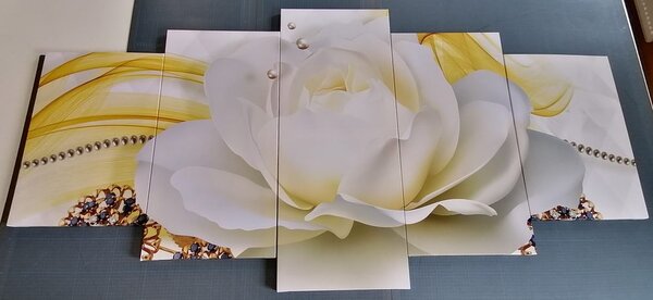 5 részes kép luxusrózsa absztrakcióval
