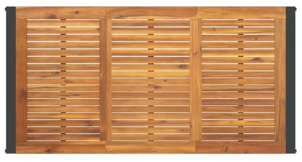 Tömör akácfa kerti asztal u-alakú lábakkal 160 x 80 x 75 cm