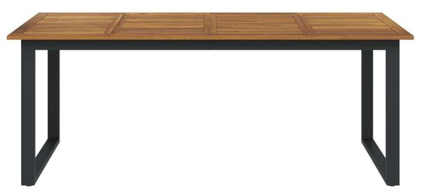 Tömör akácfa kerti asztal u-alakú lábakkal 200 x 90 x 75 cm