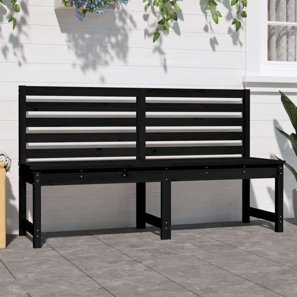 Fekete Tömör Fenyőfa Kerti Pad - 157,5 cm
