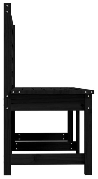 Fekete Tömör Fenyőfa Kerti Pad - 157,5 cm