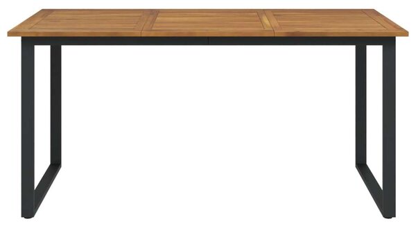 Tömör akácfa kerti asztal u-alakú lábakkal 160 x 80 x 75 cm