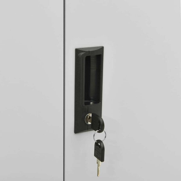 Világosszürke acél irodai szekrény 90 x 40 x 102 cm