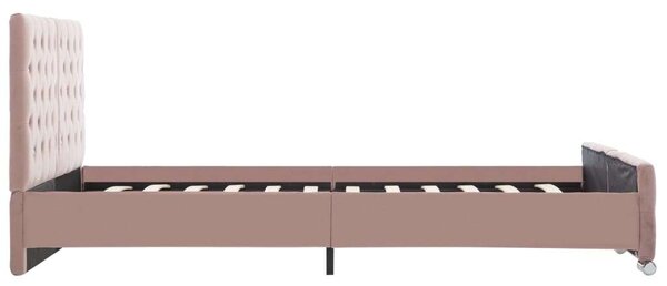 Elegáns Bársony Ágykeret - Gyémánt Minta - Rózsaszín - 140x200 cm