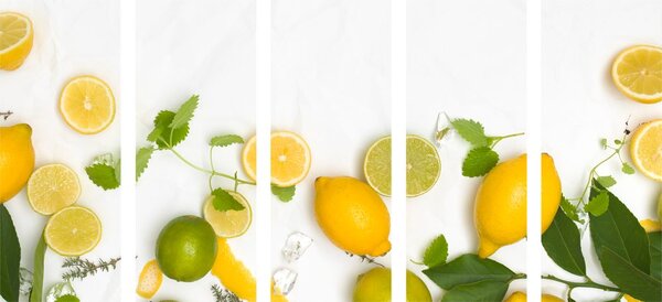 5-részes kép citrusfélek
