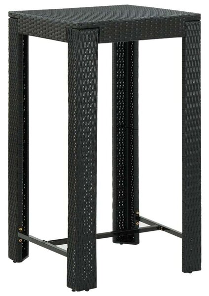 Polyrattan Kültéri Bárszett - 5 részes - Fekete