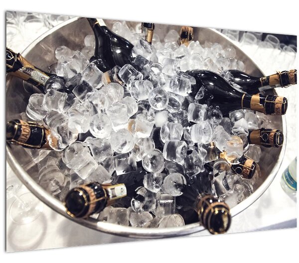 Kép - pezsgő a jégben (90x60 cm)