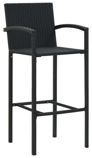 Polyrattan Kültéri Bárszett - 5 részes - Fekete