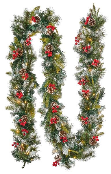 Karácsonyi girland LED PAIMIO 270 cm Zöld