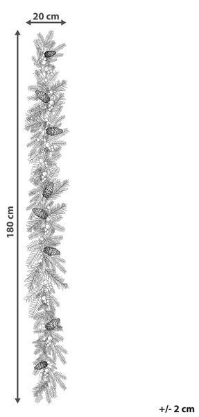 Karácsonyi girland LED TENALA 180 cm Zöld