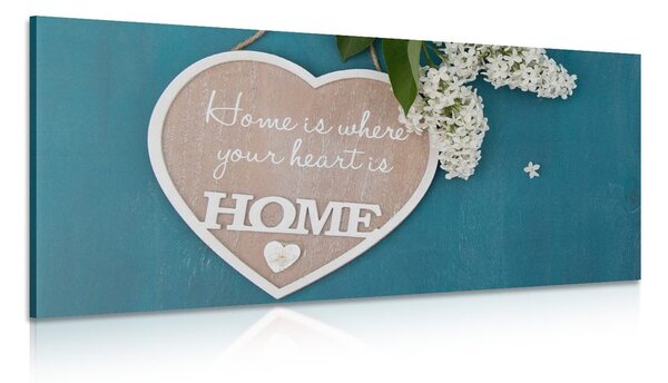Kék szív-idézet - Home is where your heart is