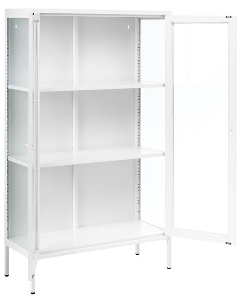 Üveges vitrin NASH Fém 90 cm Fehér
