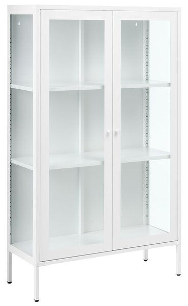 Üveges vitrin NASH Fém 90 cm Fehér