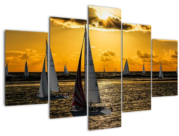 Jacht a naplementében képe (150x105 cm)