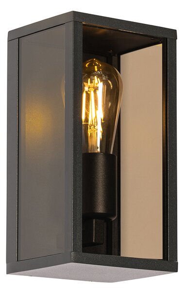 Kültéri fali lámpa fekete füstüveggel 26 cm IP44 - Charlois