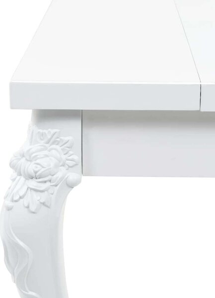 Elegáns Fehér Magasfényű Étkezőasztal - 179x89x81 cm