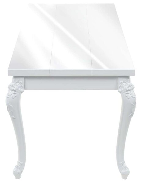 Elegáns Fehér Magasfényű Étkezőasztal - 179x89x81 cm