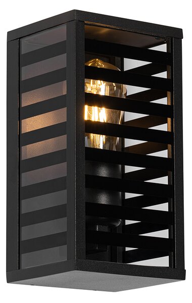 Modern kültéri fali lámpa fekete füstüveggel 26 cm IP44 - Reims