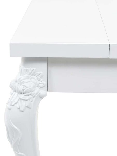 Elegáns Fehér Magasfényű Étkezőasztal - 179x89x81 cm