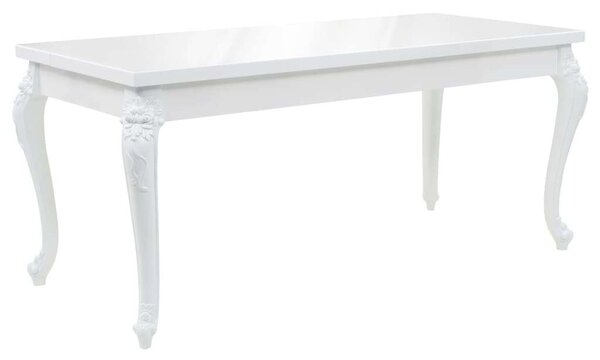 Elegáns Fehér Magasfényű Étkezőasztal - 179x89x81 cm