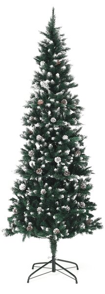 KONDELA Karácsonyfa tobozokkal, behavazott, 210cm, CHRISTMAS TYP 2