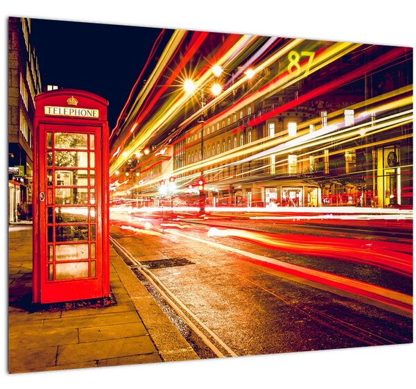 Piros londoni telefonfülke képe (70x50 cm)