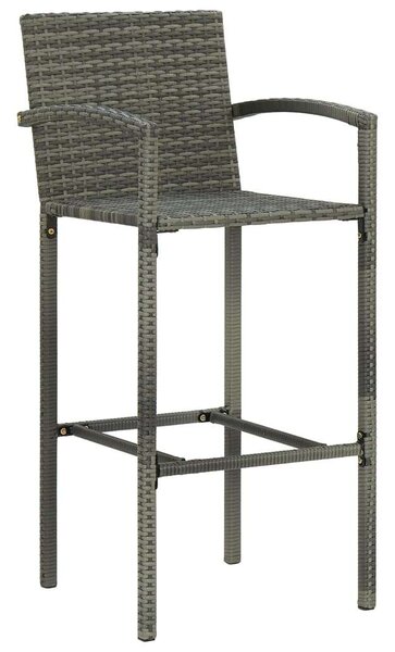 Polyrattan Kerti Bárszett - 5 részes - Szürke