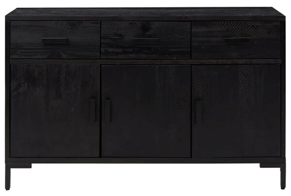 Rusztikus Fekete Tálalószekrény - 110x35x70cm