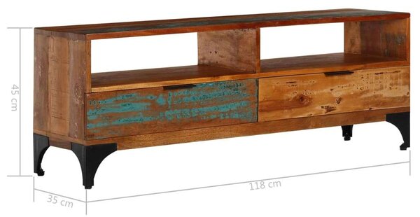 Rusztikus Fa TV-Szekrény - 118x35x45 cm