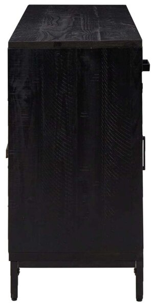 Rusztikus Fekete Tálalószekrény - 110x35x70cm