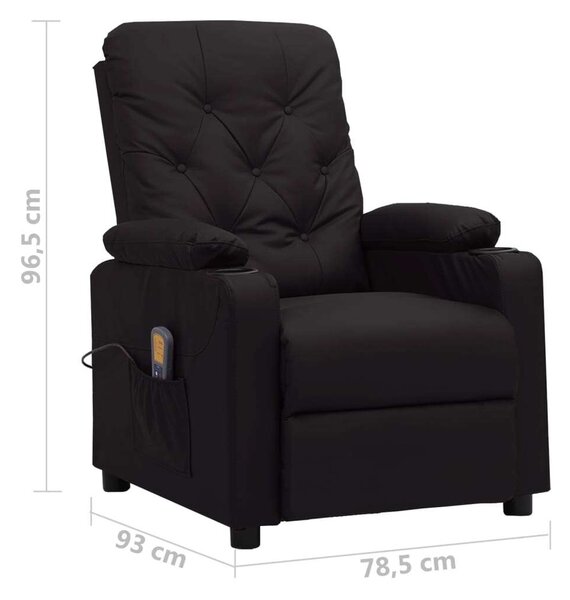 Fekete műbőr dönthető masszázsfotel