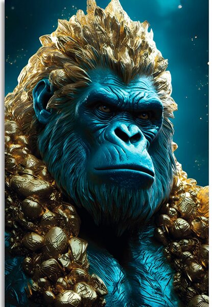 Kék gorilla kék-arany változatban