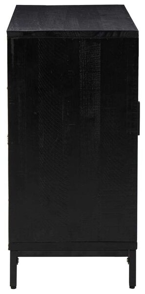 Rusztikus Fekete Fenyő Tálalószekrény - 75x35x70 cm