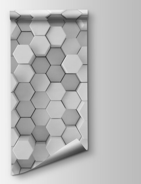 Fotótapéta Fehér hatszögek csoportja, 3D fotótapéta, Népszerű fotótapéta, u77886 - Tapeko.hu