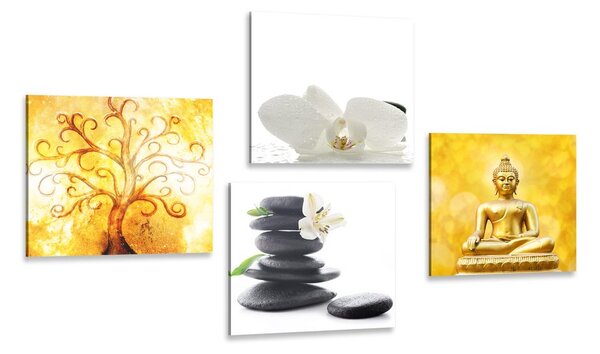 Képszett Feng Shui fehér-sárga változatban
