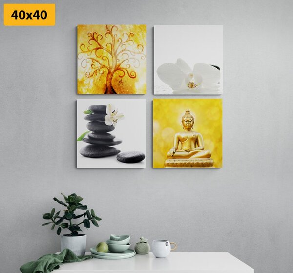 Képszett Feng Shui fehér-sárga változatban