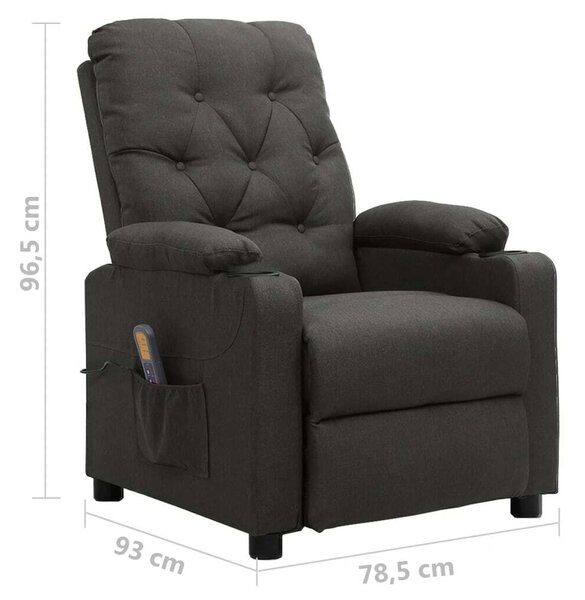 Relax - Masszázsfotel - Szövet - Sötétszürke